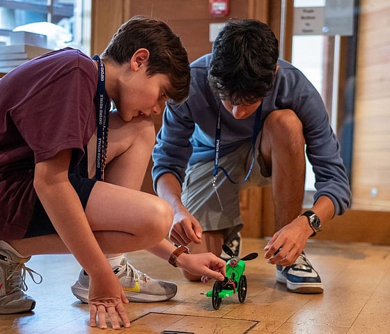 Students building robots on our Engineering Summer School