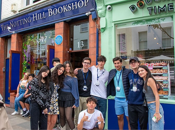 London summer school students visiting Notting Hill