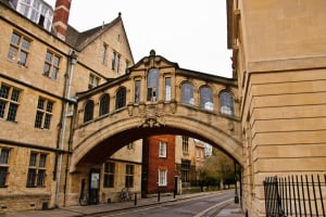 Image shows the Bridge of Sighs in Oxford.