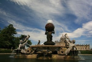 Image shows the Atlas Fountain at Castle Howard in Yorkshire.