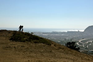 Image shows a painter with an easel set up looking over San Francisco. 