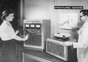 Image shows scientific experiments in the 1950s.