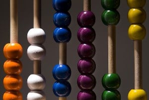 Image shows an abacus. 