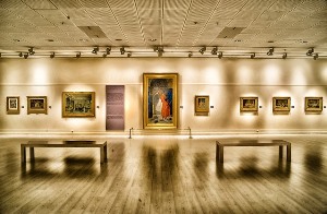 Image shows an art gallery.