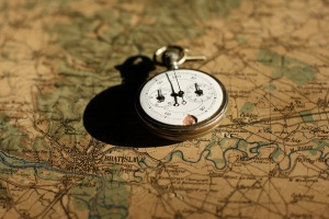 image shows stopwatch on a map
